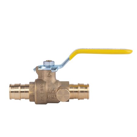 Hausen Heavy Duty Brass Full Port PEX Ball Valve with Drain, with 1/2 in. Expansion PEX Connection, 10PK HA-BV118-10